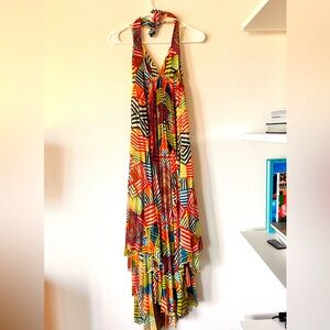 Alice & Olivia | Multicolor Midi Halter Dress